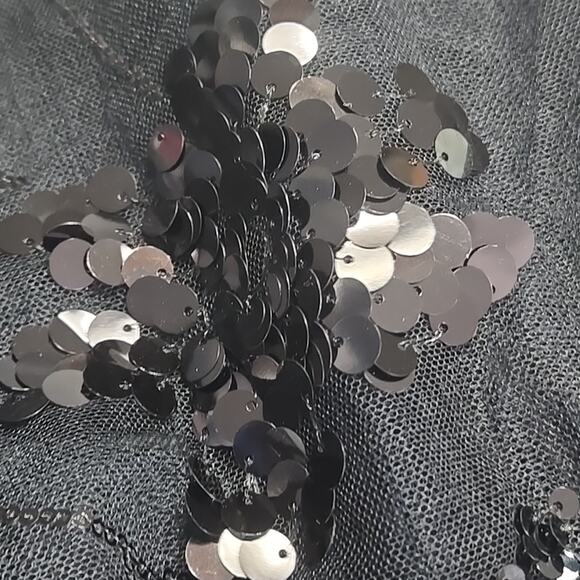 Simone Rocha Black Fit & Flare Tulle Sequin Party T-Shirt Dress PLUS SIZE (UK10) - Picture 8 of 8